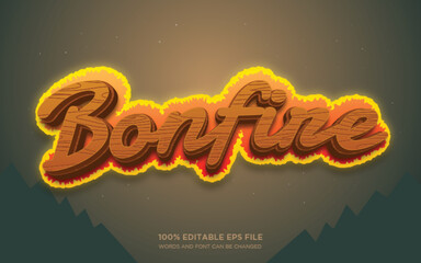 Bonfire 3D Editable text style effect	