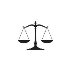 Balance Scale Icon Symbol of Justice and Law
