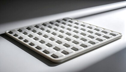 Square Silicone Mat with Raised Pattern on White Surface