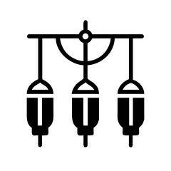 Elegant Triple Hanging Lantern with Tassels Vector Illustration of a Decorative Light Fixture