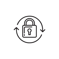 Secure Lock Icon with Circular Arrows for Data Protection