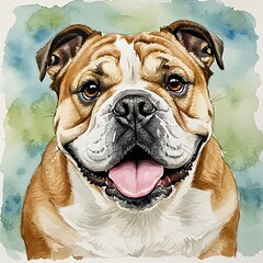 Happy Bulldog Portrait