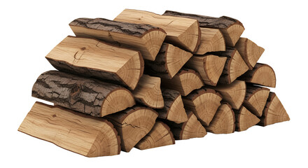 A stack of cut firewood ready for burning with a warm and rustic aesthetic appeal PNG file isolated on transparent background cut out, clipping path, social media, Advertisement, high quality, HD.