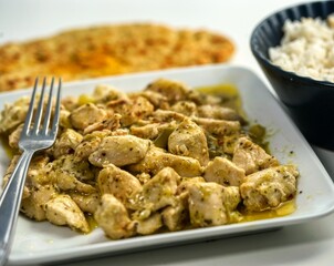 thai green chicken with rice