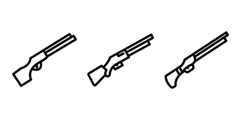shotgun outline or line icon design bundle.
