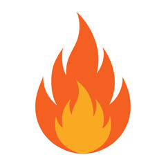 BLAZING FIRE on white background