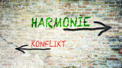 Signposts the direct way to harmony versus conflict