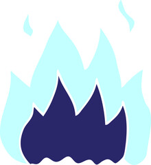cartoon doodle fire burning in bright neon color