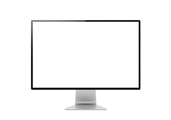 Isolated Modern Computer Monitor with Blank Screen Ready for Content