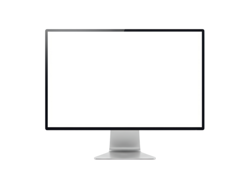 Isolated Modern Computer Monitor with Blank Screen Ready for Content