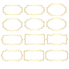 Set of Vintage Gold Border Frame for Decoration