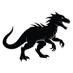 Feral Electrasaur silhouette on white background