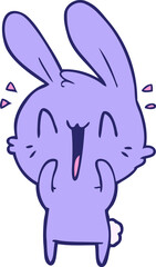 cute cartoon rabbit in bright neon color