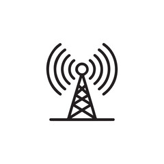Radio Signal Tower Icon Vector
