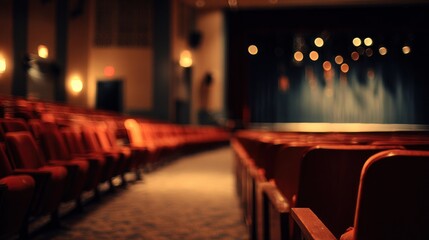 Empty theater interior at night
