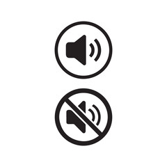Speaker Volume and Mute Icons Vector Set