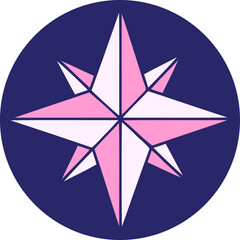 iconic tattoo style image of a star in bright neon color