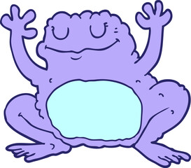 cartoon frog in bright neon color