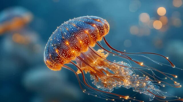 jelly fish swimming in ocean 