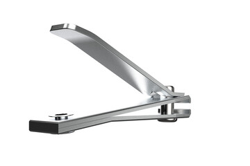 Shiny Stainless Steel Nail Clipper Isolated for Personal Grooming and Hygiene. Essential Manicure Pedicure Tool and Beauty Care Accessory. Perfect Studio Shot Cutout on Transparent HD Background for
