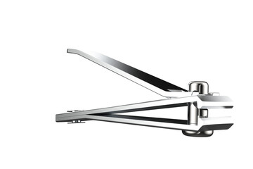 Shiny Stainless Steel Nail Clipper Isolated for Personal Grooming and Hygiene. Essential Manicure Pedicure Tool and Beauty Care Accessory. Perfect Studio Shot Cutout on Transparent HD Background for
