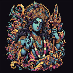 Fototapeta premium Lord Krishna Art & Illustration