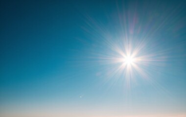 A clear sky with sun shining bright