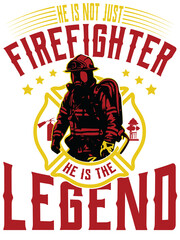 Firefighter t-shirt design, for black t-shirt, Firefighter vector design
