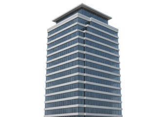 Isolated Modern Office Building with Glass Facade Urban Architecture