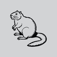 Groundhog Standing Pose Outline