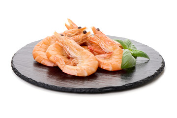Cooked Shrimps, isolated on white background