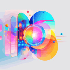 Fototapeta premium Abstract Colorful Geometric Design with Vibrant Shapes and Bright Hues