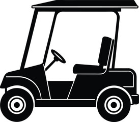 Golf cart silhouette vector