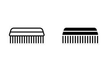 Washing brush icon Flat outline fill black and white
