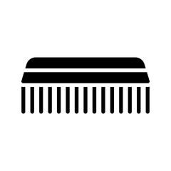 Washing brush icon Flat outline fill black and white
