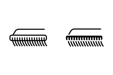Washing brush icon Flat outline fill black and white

