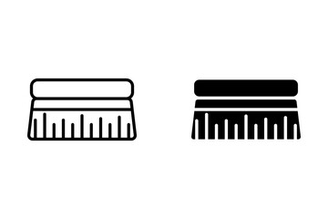 Washing brush icon Flat outline fill black and white
