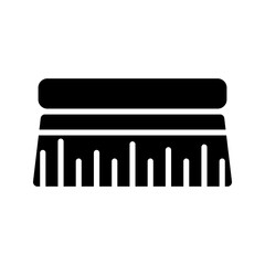 Washing brush icon Flat outline fill black and white
