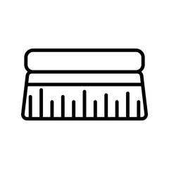 Washing brush icon Flat outline fill black and white

