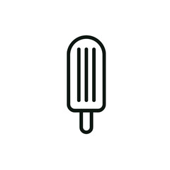 Minimalistic black and white line art illustration of a popsicle  