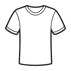 Simple T-shirt outline, ideal for fashion, apparel, or casual clothing designs on a white background.