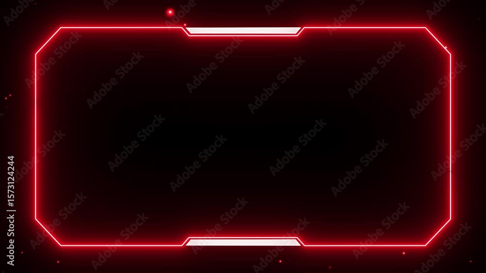 Poster animation of glowing neon gaming frame abstract background. abstract glowing neon border frame. rect