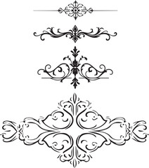 Eastern Floral Decorative Vector Set &ndash; Elegant Borders & Lace Elements-Ornaments