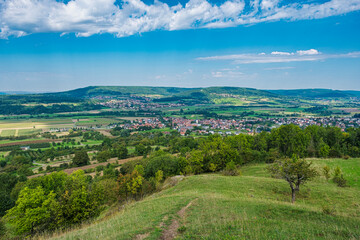 View from Ehrenbürg, also called Walberla, towards Kirchehrenbach in Franconian Switzerland