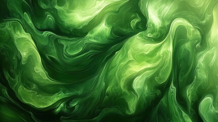 Abstract Green Swirls Background Design
