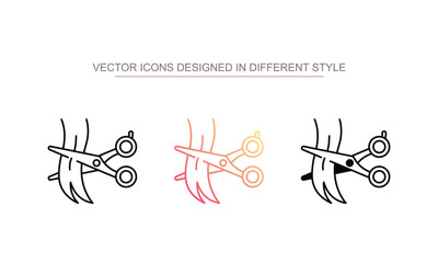 Hair Cutting icon design with white background stock illustration