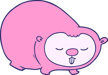 cartoon wombat in bright neon color