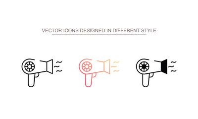 Hairdryer icon design with white background stock illustration