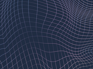 Abstract Grid Wave  Dynamic 3D Mesh, Geometric Pattern, Digital Art, Background Texture