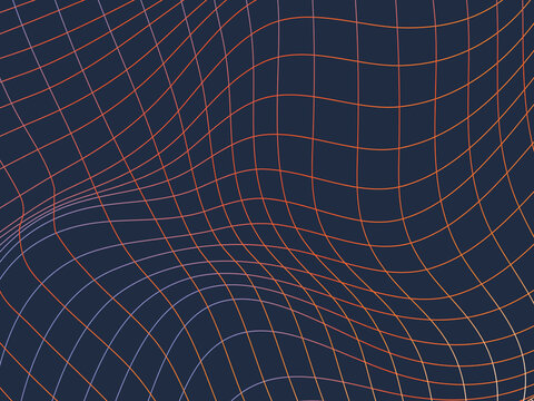 Abstract Grid Wave Dynamic Digital Art,  Wavy Lines & Grid Pattern Design,  Seamless Texture Background